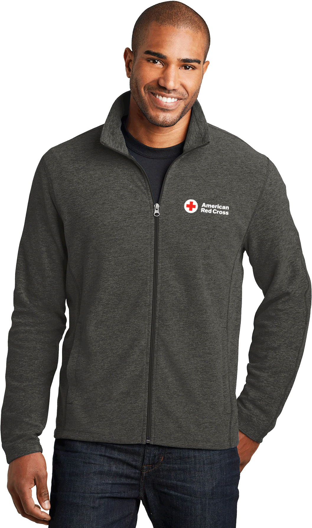 Men's Heather Microfleece Zip Up Jacket Men's Heather - Port Authority Heather Microfleece Full Zip Jacket (1801x1801), Png Download