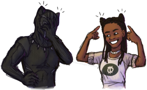 Black Panther And Shuri (500x318), Png Download