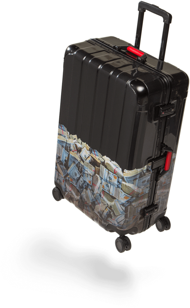Sprayground- Money Rolled 29" Full Size Luggage Luggage - Sprayground Camo Luggage (900x1148), Png Download