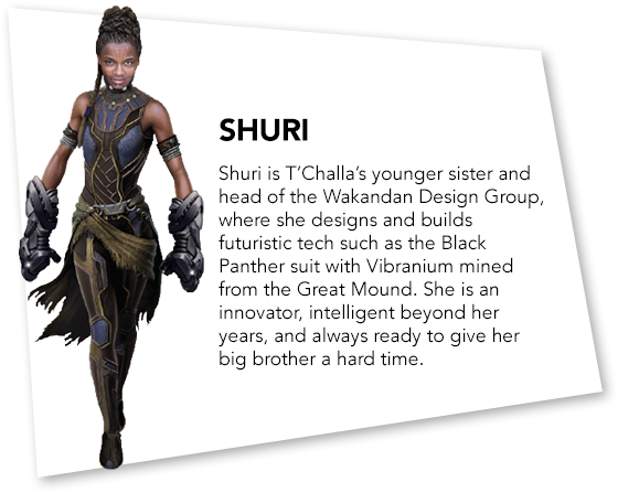 Shuri Character Bio - Black Panther Cardboard Cutout (608x608), Png Download