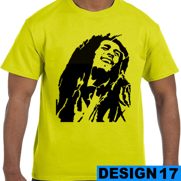 Custom Designed Full Color T-shirt - Bob Marley Black And White Drawings (600x600), Png Download