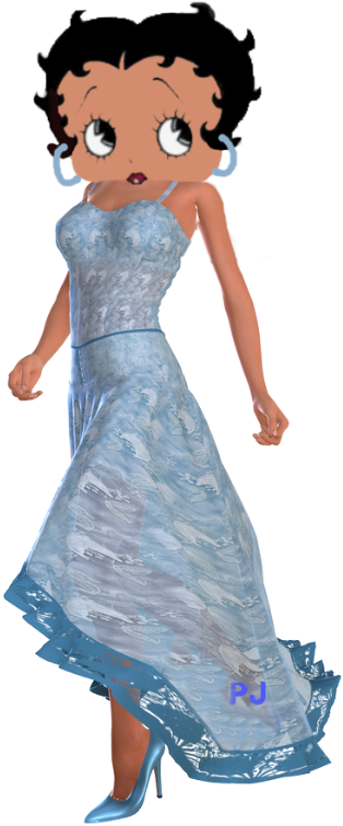Photo Blue-dress - Sexy Betty Boop 200 (355x768), Png Download