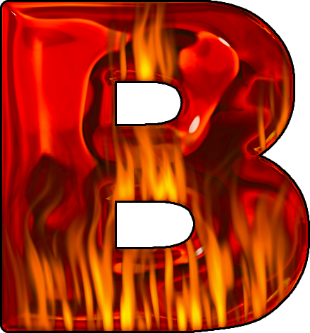 Etc > Presentations Etc Home > Alphabets > Themed Letters - Fire Letter B Png (440x473), Png Download