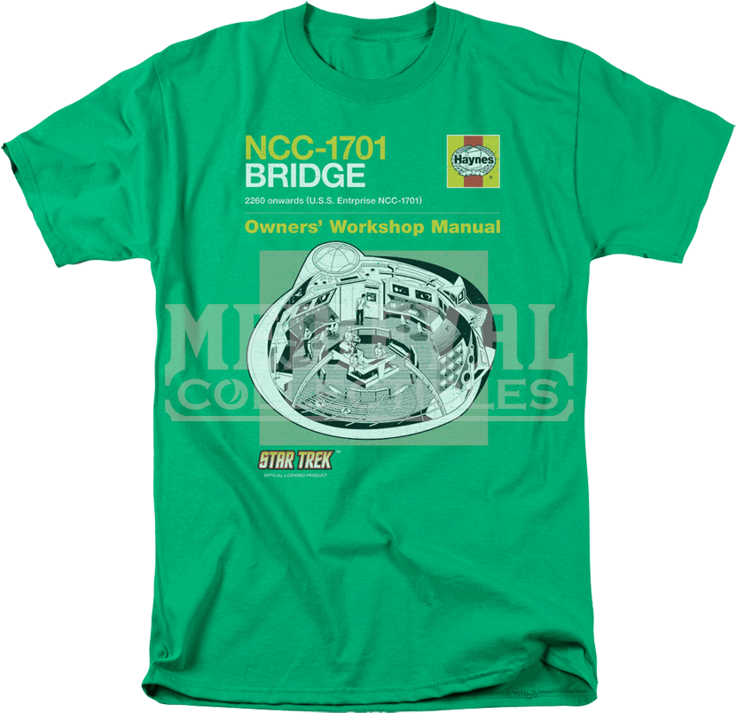 Star Trek Bridge Manual T-shirt - Green Lantern Ring First T-shirt (850x850), Png Download