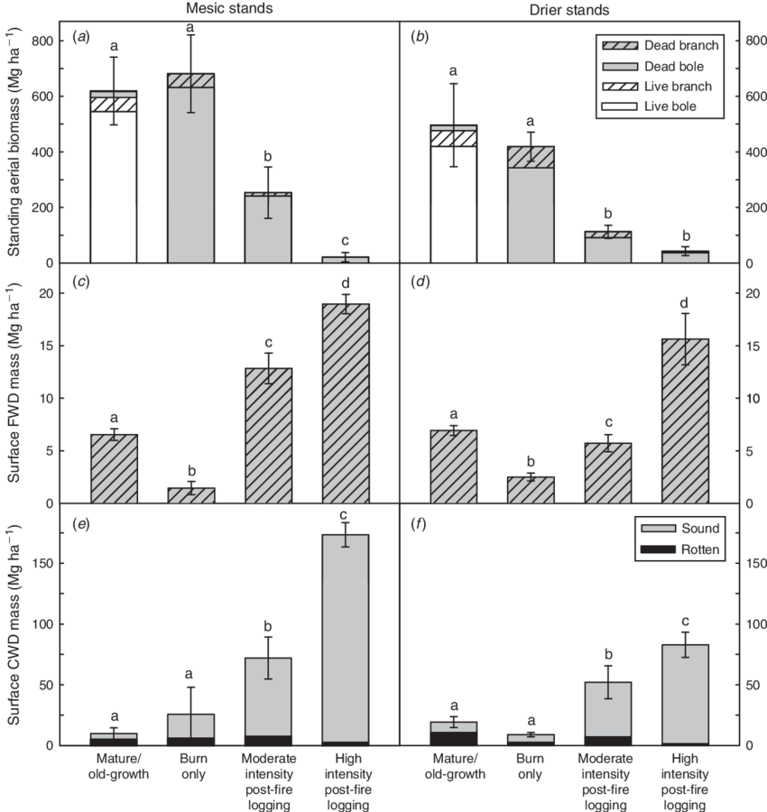 Aerial And Surface (c F ) Wood Biomass In Mature/old - Diagram (850x900), Png Download