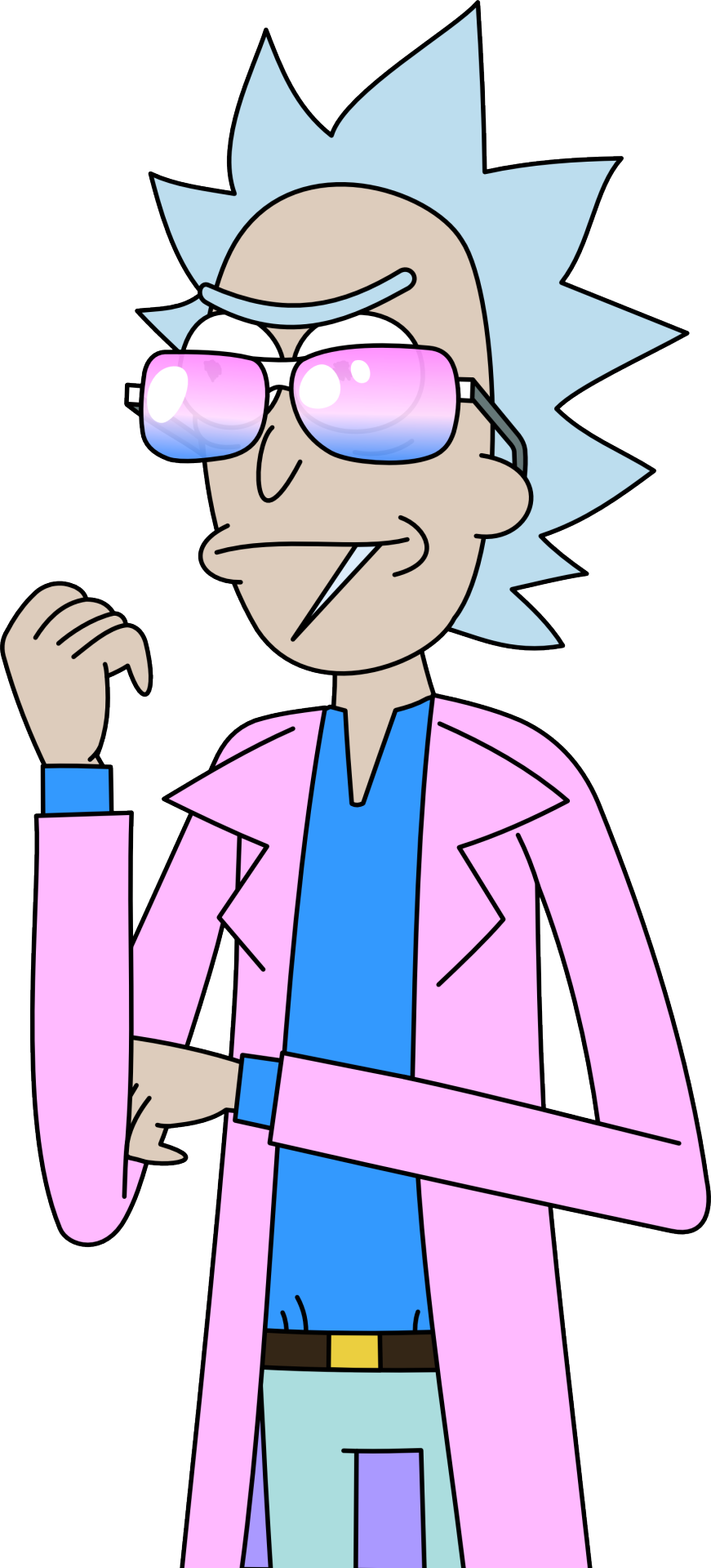 Miami Rick Transparent Vector By Steel-scorpion @ Tumblr - Rick And Morty Miami Rick (871x1920), Png Download