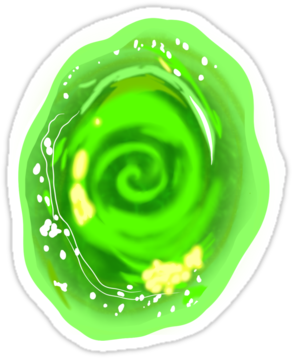 Rick And Morty, Drinking, Stickers, Amazon, Tv, Game, - Портал Из Рика И Морти (375x360), Png Download