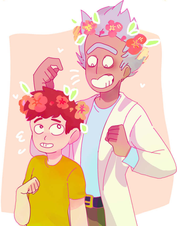 Rick And Morty Flower Crowns By Flutter-krash On Deviantart - Morty Smith (831x961), Png Download