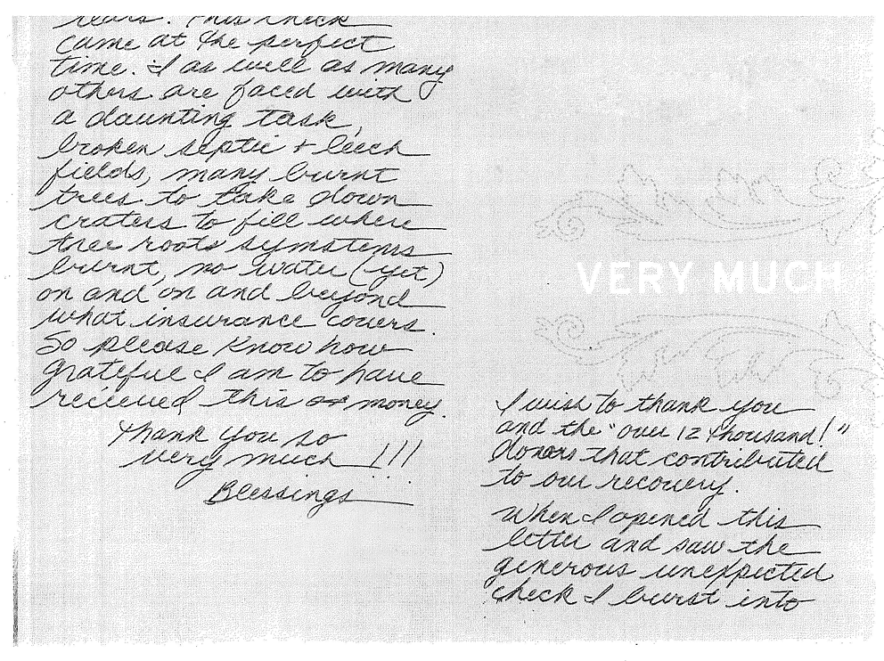 Our Warmest Thanks To The Lake County Fire Survivors - Handwriting (1000x1000), Png Download