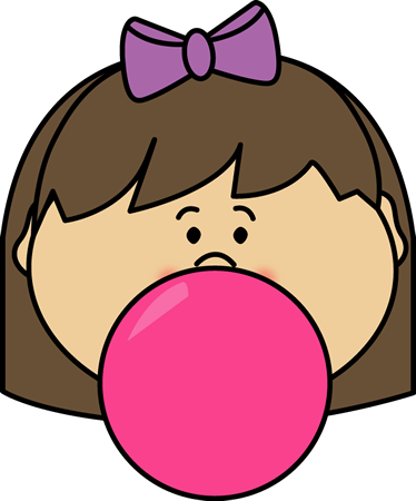 Bubblegum Clip Art - Blowing Bubble Gum Clip Art (374x450), Png Download