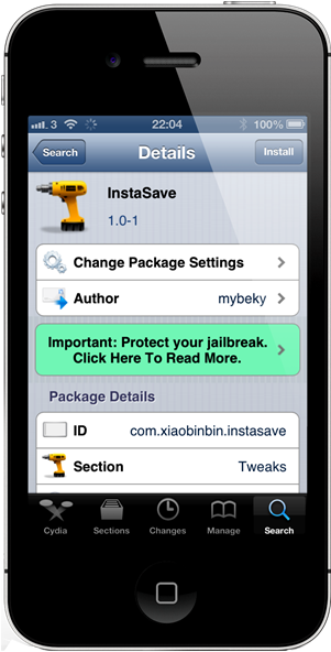 Instasave - Save Button Iphone App (300x602), Png Download