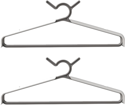 Two Pack Hanger - Clothes Hanger (552x600), Png Download