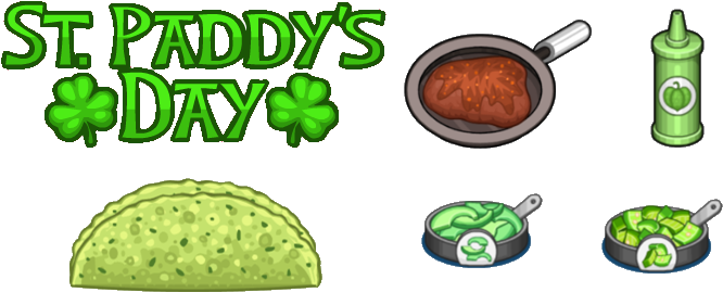 Paddy's Day Ingredients - Papa's Taco Mia Hd St Paddy's Day (682x284), Png Download
