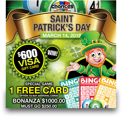 Patty's Day Bingo - Chances Kelowna (400x430), Png Download