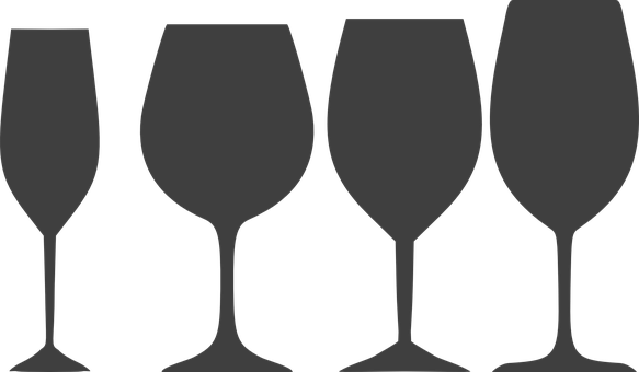 Glasses Wine Drink Alcohol White Red Isola - Wine Glass Clip Art Png (583x340), Png Download