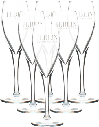 Box De 6 Champagne Flutes H - Wine Glass (450x450), Png Download