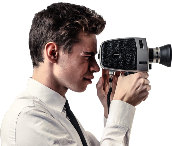 Web Video - Man With Video Camera Png (595x500), Png Download