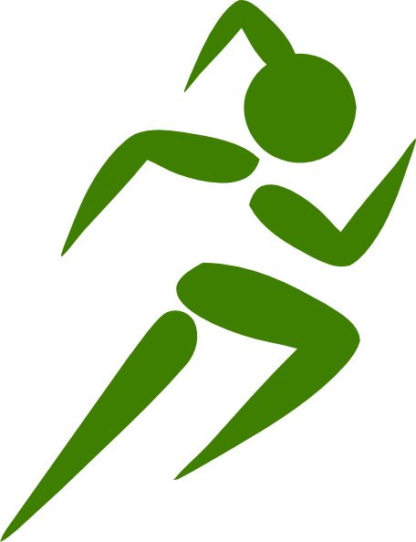 Running - Green Running Clip Art (456x594), Png Download