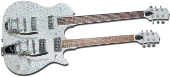 Gretsch Double Neck By Robert Kantor Guitars - Electric Guitar (540x251), Png Download