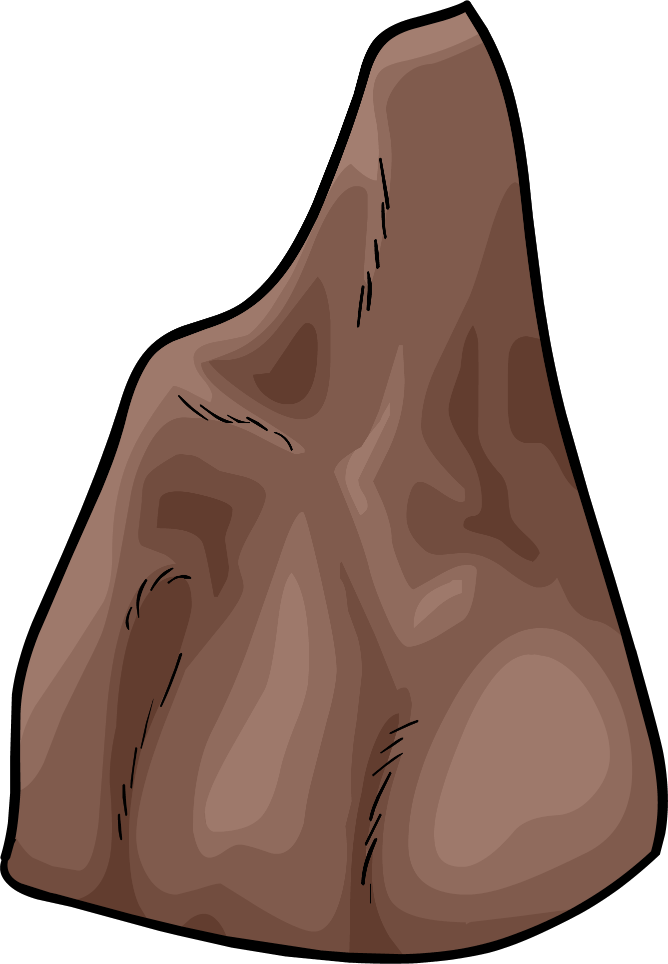 Rugged Rock - Club Penguin Furniture Rock (1337x1929), Png Download