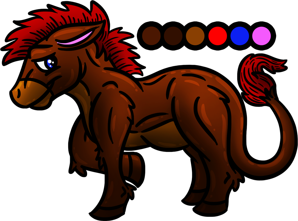 Meet Nasty The Donkey - Cartoon (1000x741), Png Download