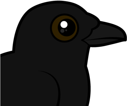 The American Crow Is A Large Passerine Bird Species - Cute Raven Png (440x440), Png Download