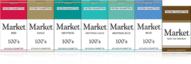 Market® Cigarettes - Market Gold Box Cigarettes (615x208), Png Download