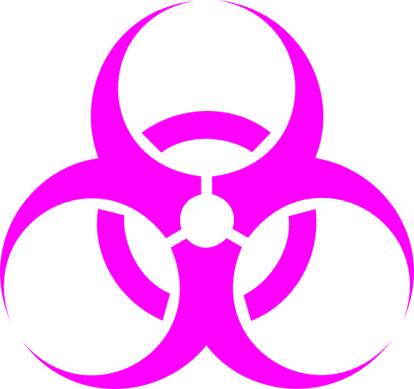 Biohazard Clipart Apocalypse - Biohazard Symbol Pink (600x564), Png Download