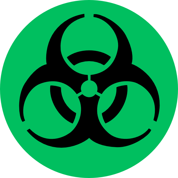 Biohazard Symbol Clipart Green - Biohazard Symbol (600x600), Png Download
