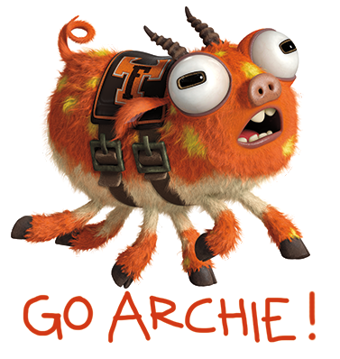 Mascot Stickers - Monsters University Fear Tech Mascot (377x398), Png Download