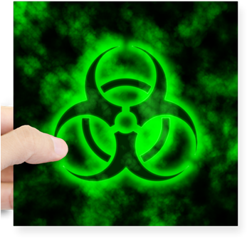 Green Biohazard Symbol Sticker - Green Biohazard Symbol (350x350), Png Download