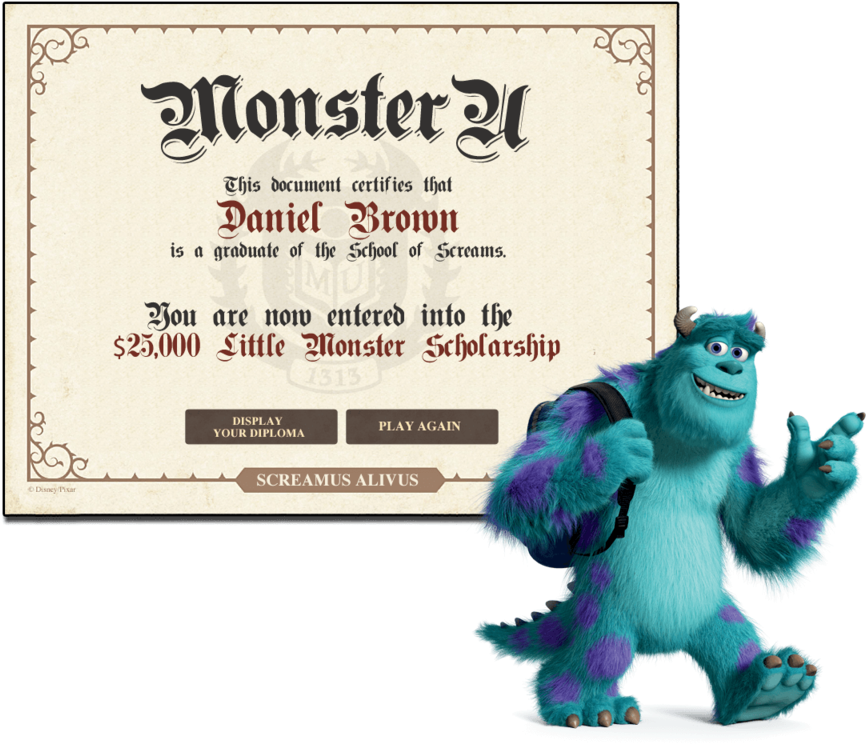 Kellogg's Monsters University Facebook App Design (1000x840), Png Download