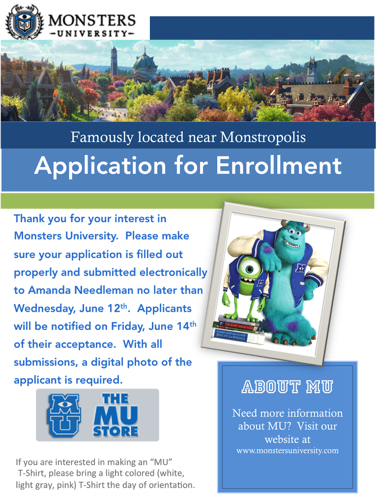 Monsters University Website (764x1024), Png Download