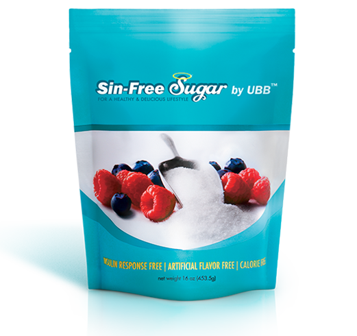 16 Oz Bag Sin-free Sugar By Ubb™ - Sin Free Sugar (521x490), Png Download
