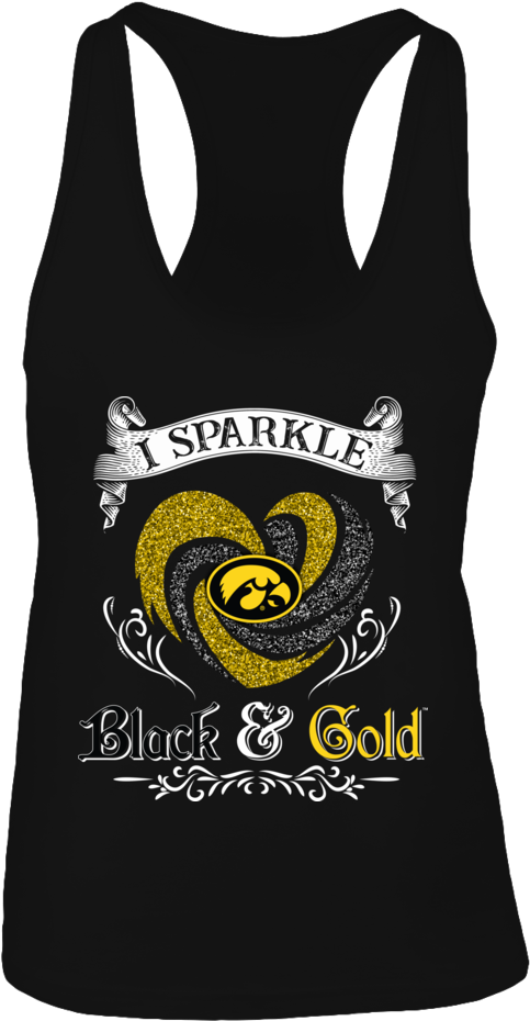 I Sparkle Sparkling Heart Black & Gold Iowa Hawkeyes - T Shirts Hoodies Sweatshirts Call Me Bears Fan Call (1000x1000), Png Download