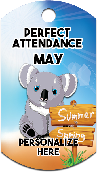 Koala Bear Perfect Attendance May - Cute Koala Bear Cartoon (390x645), Png Download