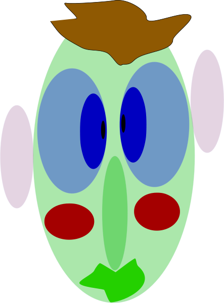 Face With Eyes Ears Little Hair Clipart Png - Clip Art (443x600), Png Download