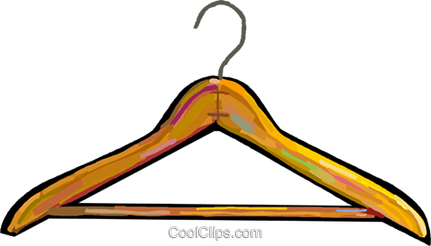 Clothes Hanger Royalty Free Vector Clip Art Illustration - Hanger Cartoon (480x274), Png Download
