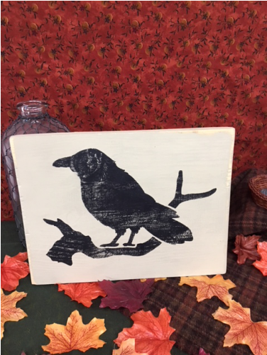 Black Raven Wood Sign - American Crow (500x500), Png Download