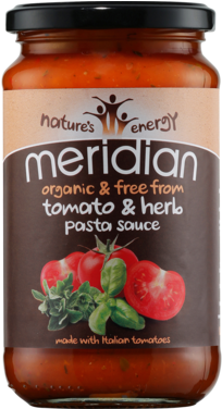 Organic And Free From Tomato And Herb Pasta Sauce - Meridian Organic Tomato & Herb Pasta Sauce 440g (375x375), Png Download