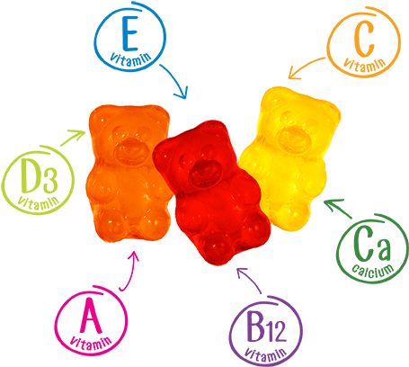 Gummy Bear Clipart Vitamin - Yummi Bear Png (474x432), Png Download