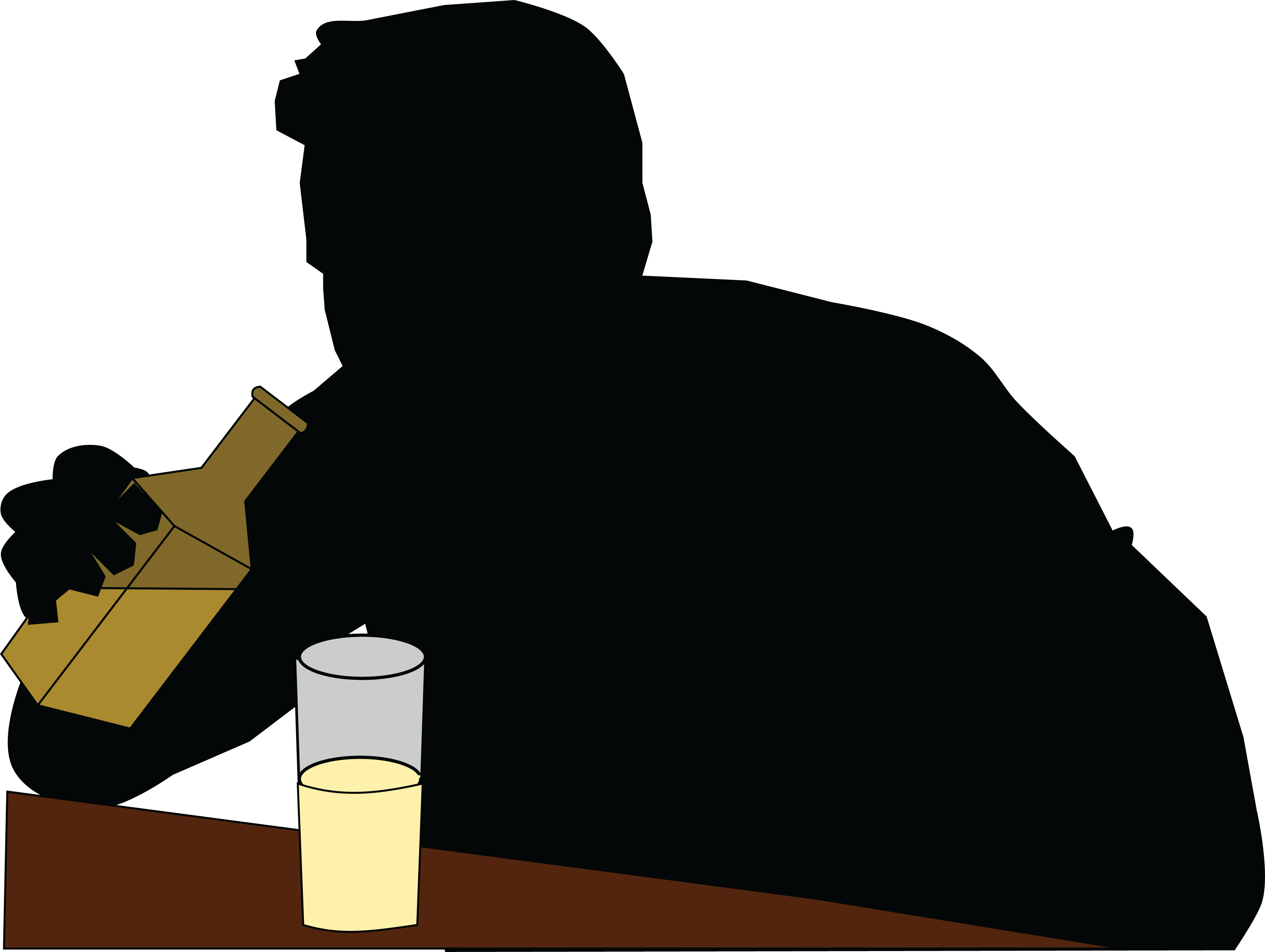 Silhouetted Alcoholic Man - Alcoholic Clip Art (4000x3011), Png Download