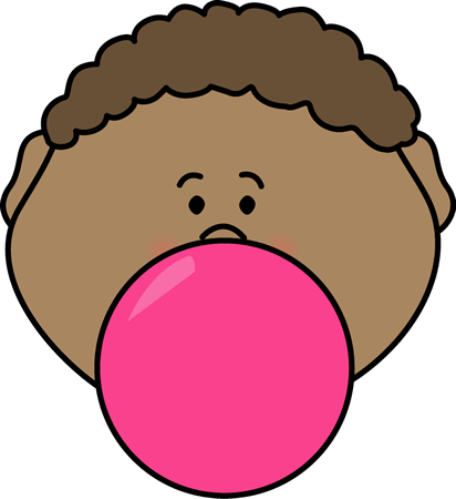 Blowing Bubble Gum Clipart 5 By Jennifer - Boy Blowing Bubble Gum Clipart (412x450), Png Download