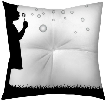 Little Girl Blowing Soap Bubbles Tufted Floor Pillow - Soap Bubble (400x400), Png Download