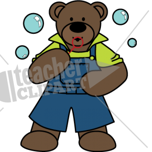 B Bear Blowing Bubbles (500x500), Png Download