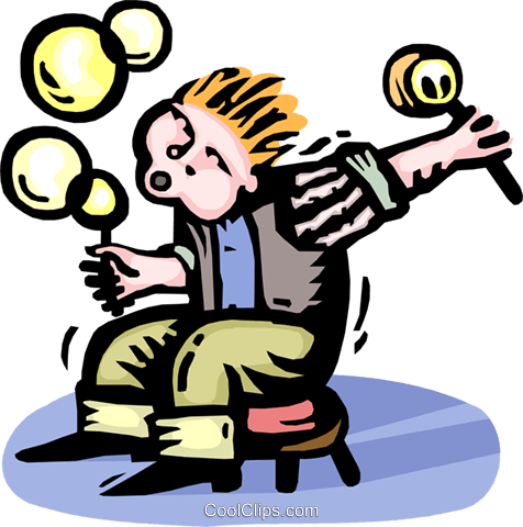 Child Blowing Bubbles Royalty Free Vector Clip Art (476x480), Png Download