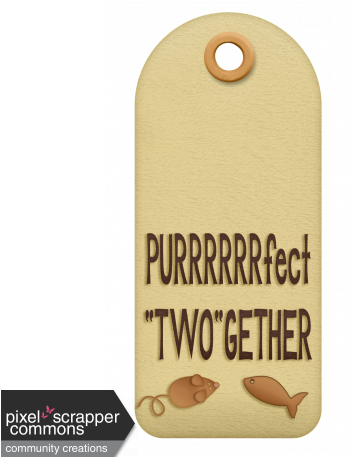 Shelter Pet Purrfect Twogether Blank Tag - Label (456x456), Png Download