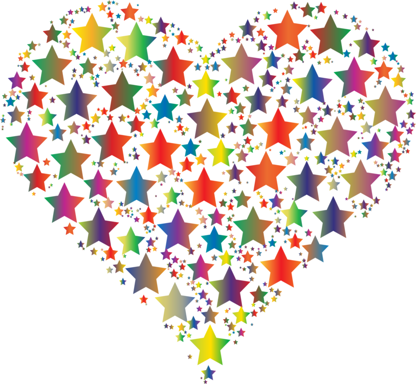 Star Computer Icons Heart Drawing - Drawing Of Stars And Heart (813x750), Png Download