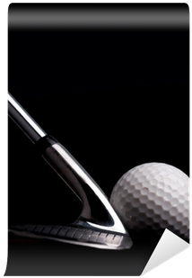 Golf Club With Ball On Black Background Wall Mural - Golf (400x400), Png Download