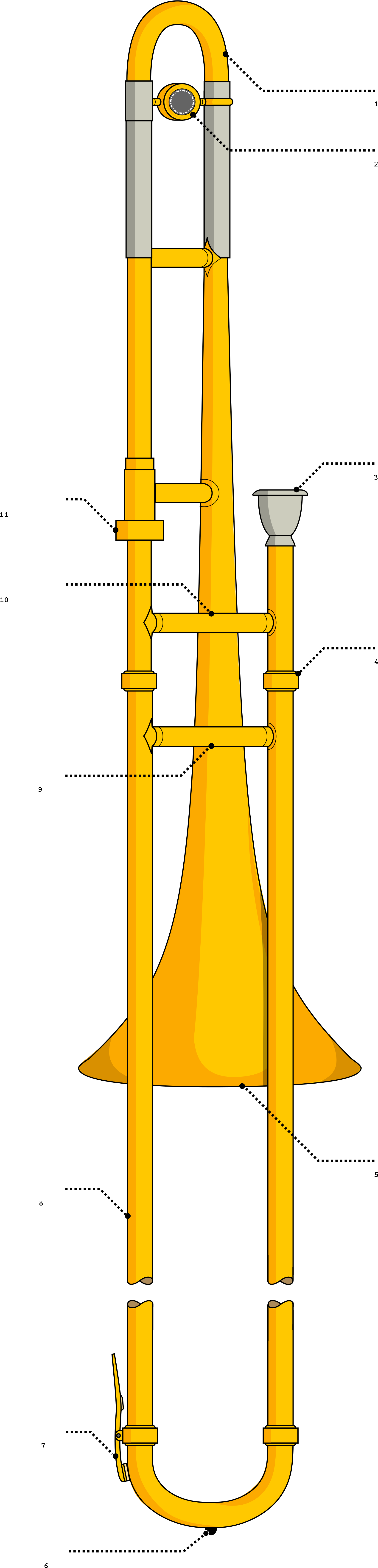 Open - Diagram Of A Trombone (2000x7000), Png Download
